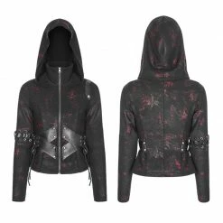 Punk Rave Store Witch Short Hooded Cardigan Punk Sweater Coat