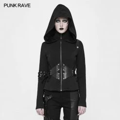 Punk Rave Store Witch Short Hooded Cardigan Punk Sweater Coat