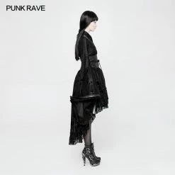 Punk Rave Store Stretch Jacquard Gothic Lolita Dress Flocking Printing Kimono With Lace