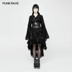 Punk Rave Store Stretch Jacquard Gothic Lolita Dress Flocking Printing Kimono With Lace