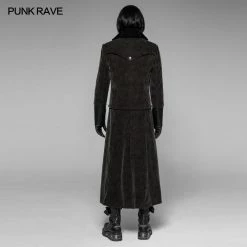 Punk Rave Store Detachable Gentleman Style Velvet Leather Splice Punk Jacket