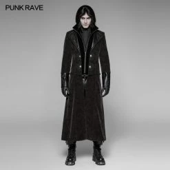 Punk Rave Store Detachable Gentleman Style Velvet Leather Splice Punk Jacket