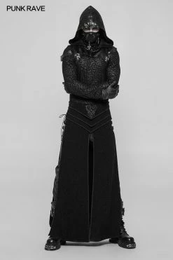 Punk Rave Store Retro Jacquard Embroidery Mens Gothic Skirt