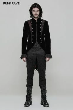Punk Rave Store Gorgeous Tailcoat Velvet & Jacquard Men's Gothic Dress Coat