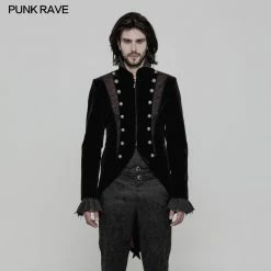 Punk Rave Store Gorgeous Tailcoat Velvet & Jacquard Men's Gothic Dress Coat