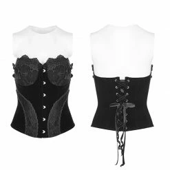 Punk Rave Store Gothic Gorgeous Velvet & Lace Steel Boned Overbust Corset
