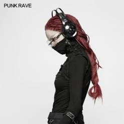 Punk Rave Store Steampunk Embossed Leather Collar And Shoulder Harness Accessories For Women Shoulder Armor