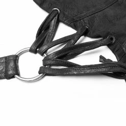 Punk Rave Store Steampunk Embossed Leather Collar And Shoulder Harness Accessories For Women Shoulder Armor