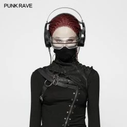 Punk Rave Store Steampunk Embossed Leather Collar And Shoulder Harness Accessories For Women Shoulder Armor