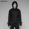 Punk Rave Store Men's Asymmetric Simple Gothic Shirt With Unique Cuff Design