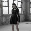 Punk Rave Store Women's Lace Sleeves Punk Dress With Straps Design 1 Punk Rave Store Women's Lace Sleeves Punk Dress With Straps Design