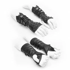 Punk Rave Store Men And Women Diablo Assassin Punk Rivet Leather Buckles Gloves Arm Warmers CyberPunk