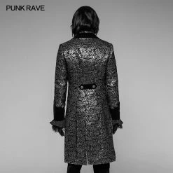 Punk Rave Store Gothic Steampunk Gothic Metal Texture Jacquard Swallow Tail Coat Jacket