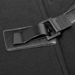 Punk Rave Store Dark Punk Leather Crack Knit Stitching Hooded Cardigan