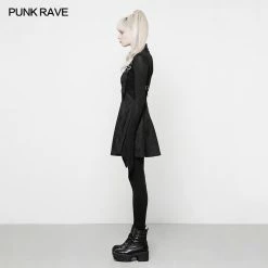 Punk Rave Store Punk Suede Personality High Waisted Suspender Skirt For Girls