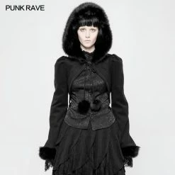 Punk Rave Store Lolita Soft Woolen Hooded Bolero Lovely Short Coat Gothic Lolita
