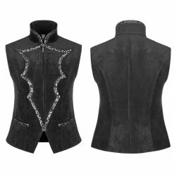 Punk Rave Store Alchemist Gothic Waistcoat Vampire Bat Velvet Vest