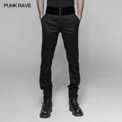 Punk Rave Store Dracula Gothic Pants Dark Stripes Trousers With Velvet Print Waistband