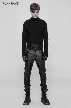 Punk Rave Store Men's Vintage Velvet Gothic Girdle Disa Floret Waist Corset Belt