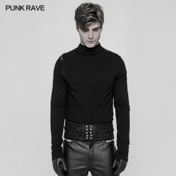 Punk Rave Store Men's Vintage Velvet Gothic Girdle Disa Floret Waist Corset Belt
