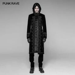 Punk Rave Store Gothic Victoria's Gorgeous Vintage Velvet Coat Stand Collar Jacket For Men