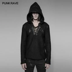 Punk Rave Store Punk Sweater & Hoodies Dark Evil Dragon Pullover Mosaic Punk Hoodies For Men