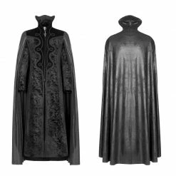 Punk Rave Store Dracula Gorgeous Gothic Cape Cloak Embossed Velvet Long Coat
