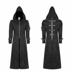 Punk Rave Store Diablo Assassin Killer Dark Punk Hooded Long Coat Jacket For Men Gothic Steampunk