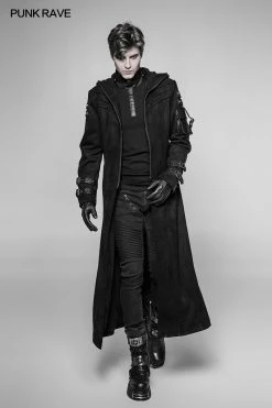 Punk Rave Store Diablo Assassin Killer Dark Punk Hooded Long Coat Jacket For Men Gothic Steampunk