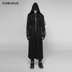 Punk Rave Store Diablo Assassin Killer Dark Punk Hooded Long Coat Jacket For Men Gothic Steampunk
