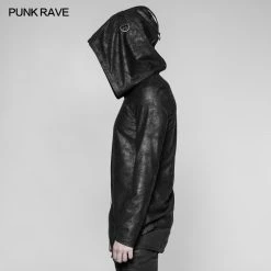 Punk Rave Store Punk Sweater & Hoodies Men's Dark Punk Personality Pullover Hoodie Beveled Zipper Hooded Knitting Sweater
