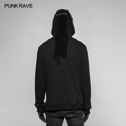 Punk Rave Store Punk Pilot Personality Hooded Jacket Cashmere Sweater Cardigan For Men