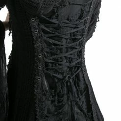 Punk Rave Store Punk Style Lace Gothic Black Long Sweater For Women