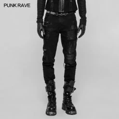 Punk Rave Store Men's Punk Decadent Crack Personality Pants Hand-painted Trousers