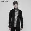 Punk Rave Store Punk Mens T Shirts Steampunk Metal Rivet Embossing Knitting T-shirt For Men