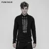 Punk Rave Store Punk Mens T Shirts Men's Punk Front Pimp Rivets Slim Personality T-shirt
