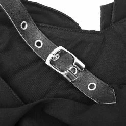 Punk Rave Store Punk Sexy Lotus Leaf Chiffon Leather Strap Dress