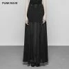 Punk Rave Store Punk High Waist Chiffon Translucent Long Split Skirt