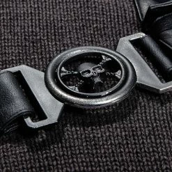 Punk Rave Store Punk Sweater & Hoodies Steampunk Smoked Grey Punk Sweaters With A Belt