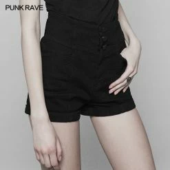Punk Rave Store Back Cross Hollow Denim Tight Shorts Pants For Women