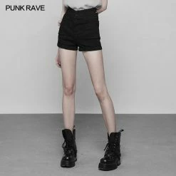 Punk Rave Store Back Cross Hollow Denim Tight Shorts Pants For Women