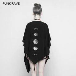 Punk Rave Store Astrologers Series Printing Moon Design Punk Cloak Multi-use Shawl Suntan-Proof Wear