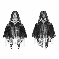 Punk Rave Store Lolita Transparent Lace Small Cloak With Hood