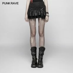 Punk Rave Store Lovely Steamy Ruffled Punk Miniskirt