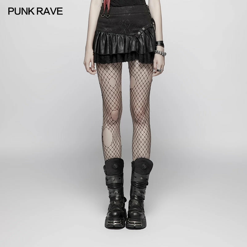 Punk Rave Store Lovely Steamy Ruffled Punk Miniskirt 3 Punk Rave Store Lovely Steamy Ruffled Punk Miniskirt
