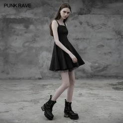 Punk Rave Store Punk Tie Rope Thick Chiffon Design Dress