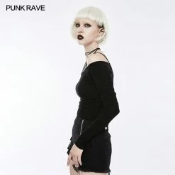 Punk Rave Store T Tie The Rope Strapless Long Sleeve Bottoming Shirts