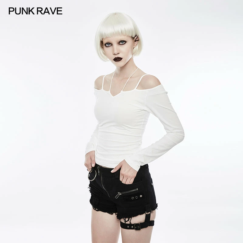 Punk Rave Store T Tie The Rope Strapless Long Sleeve Bottoming Shirts 10 Punk Rave Store T Tie The Rope Strapless Long Sleeve Bottoming Shirts