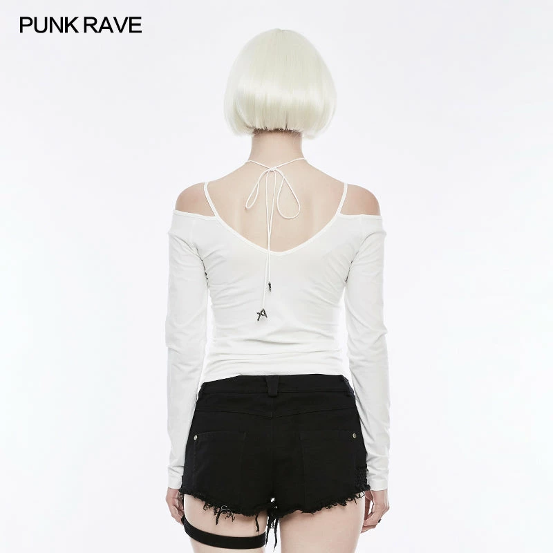 Punk Rave Store T Tie The Rope Strapless Long Sleeve Bottoming Shirts 11 Punk Rave Store T Tie The Rope Strapless Long Sleeve Bottoming Shirts