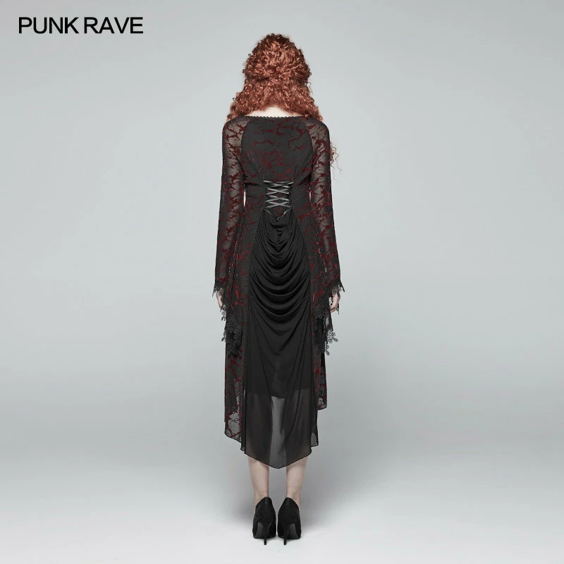 Punk Rave Store Gothic Goddess Classical Mid-length Dress 7 Punk Rave Store Gothic Goddess Classical Mid-length Dress